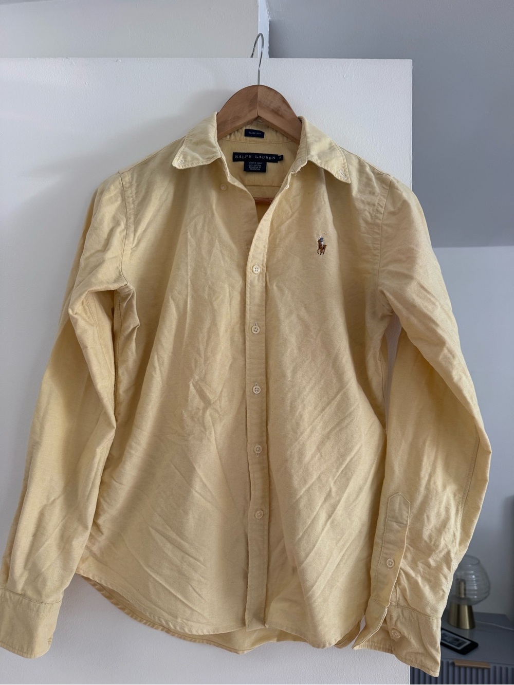 Ralph Lauren Women’s Pale Yellow Polo Button-Down Shirt - Picture 4 of 4